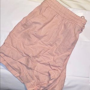 light pink linen drawstring shorts women’s large